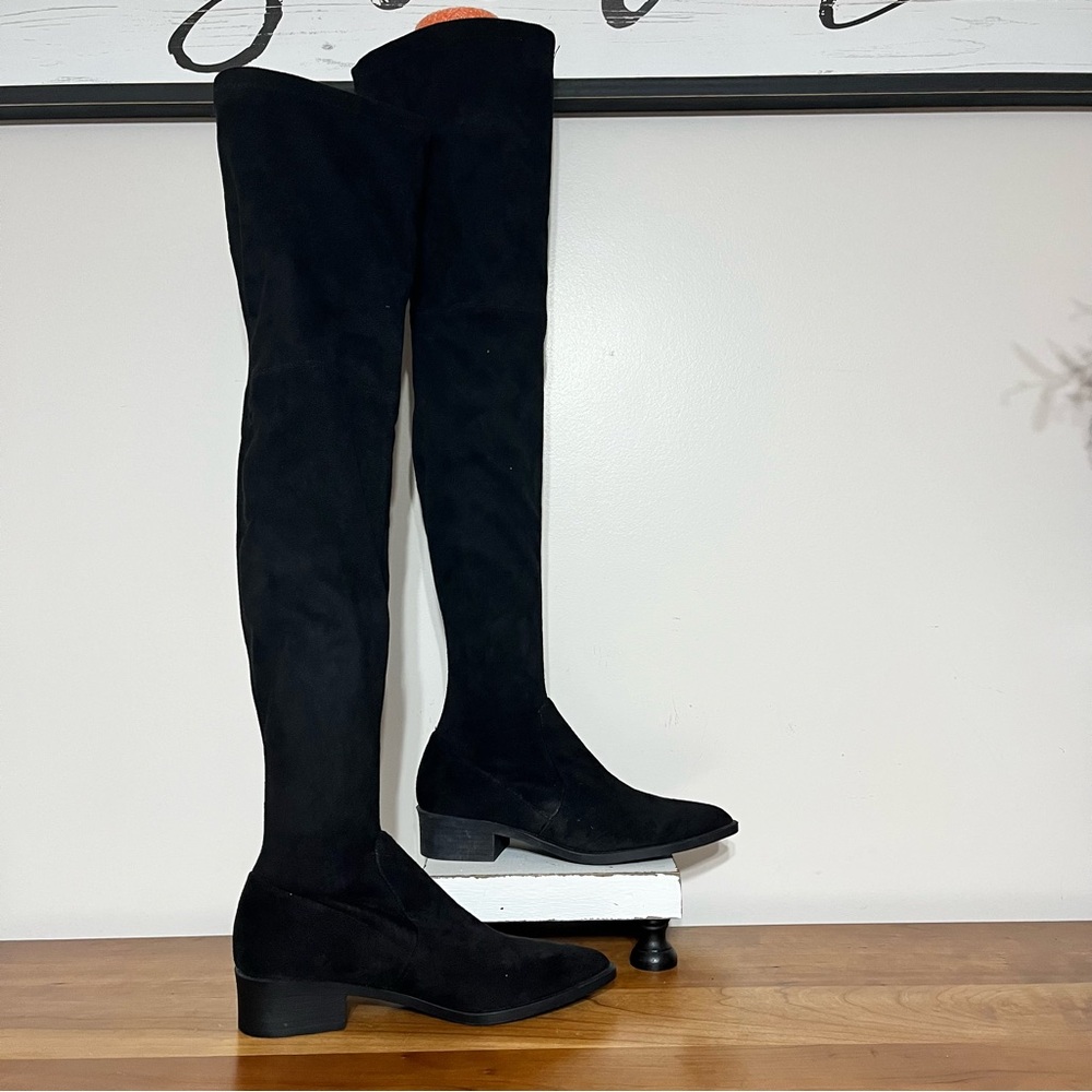 Steve Madden Women's Jody Thigh High Black Faux Suede Boots Size 7 M